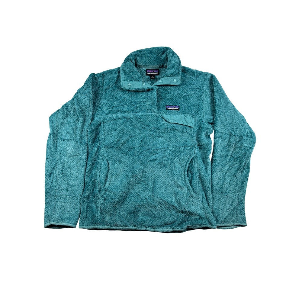 Patagonia Re-Tool Snap-T Fleece Pullover Women S Teal Blue Fuzzy Jacket